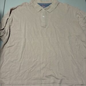 Linea Uomo Men's Light Brown Polo Shirt  100% Cotton Short Sleeve Sz 3XL